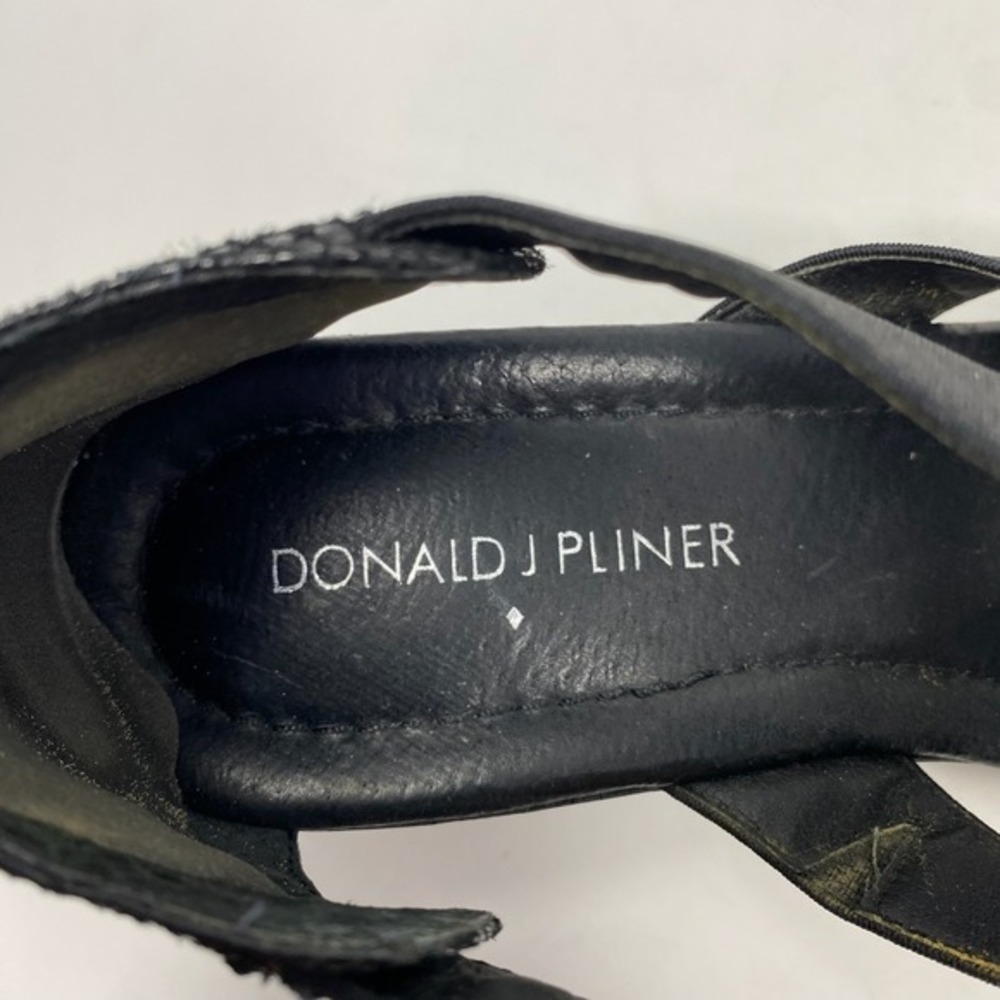 Donald J Pliner Chea-22‎ Sandals Womens 7.5M Snake Print Black Wedge 90s Strappy - Picture 12 of 16